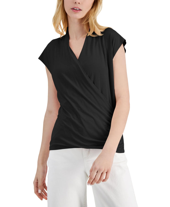 INC International Concepts Surplice V Neck Top