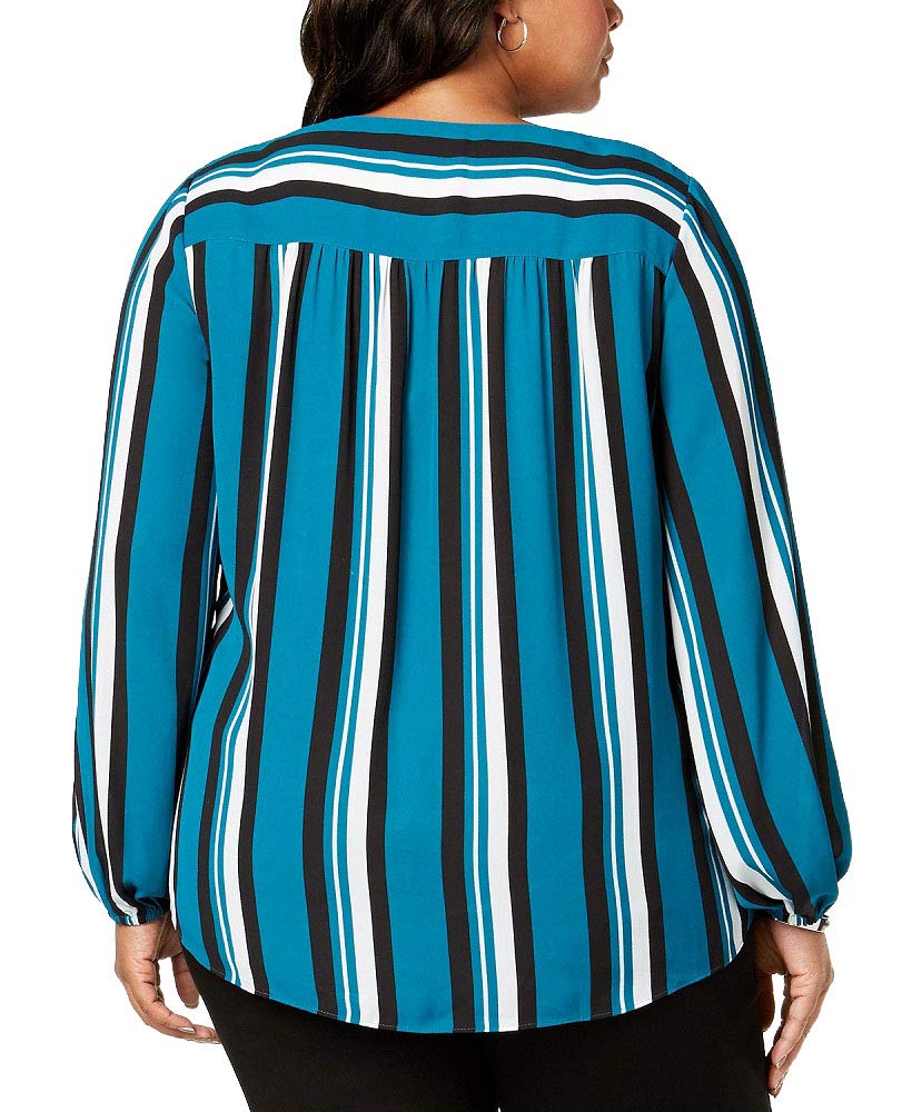 Plus Size Striped Surplice Top