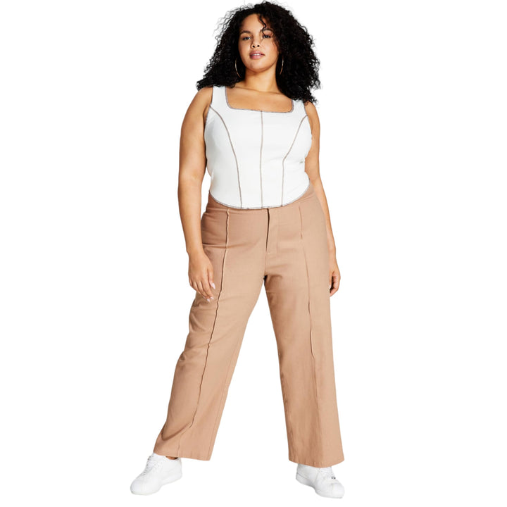 And Now This Trendy Plus Size Cotton High-Rise Pants