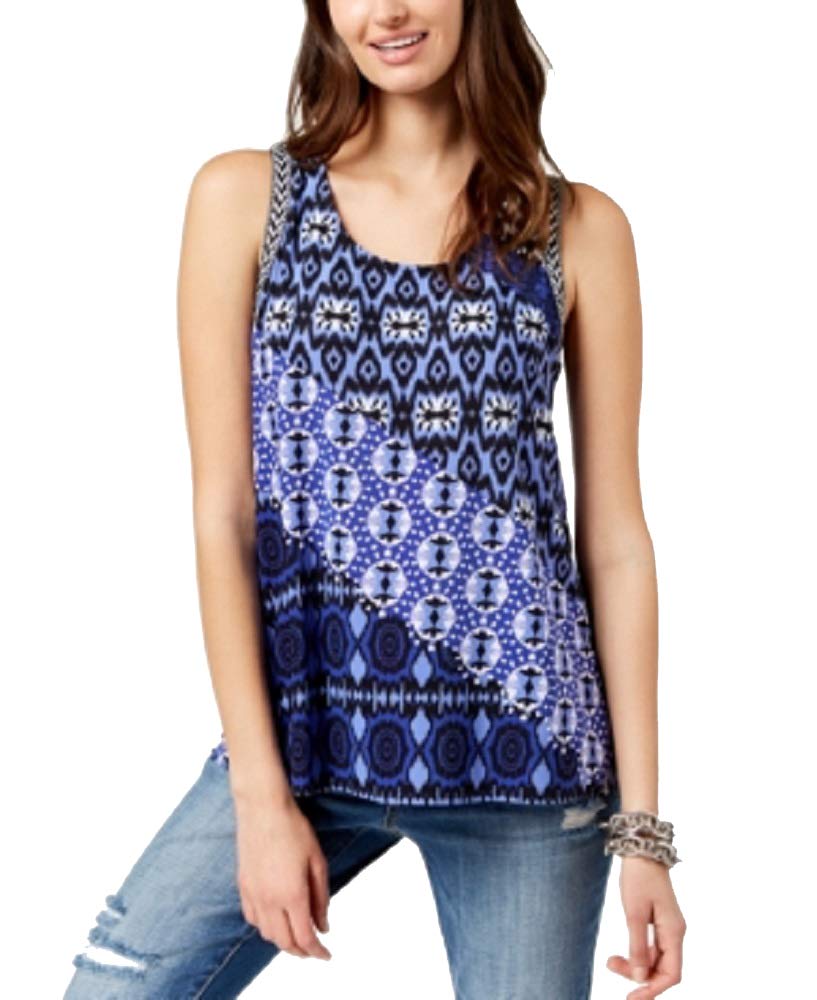 Mixed Print Split Back Top