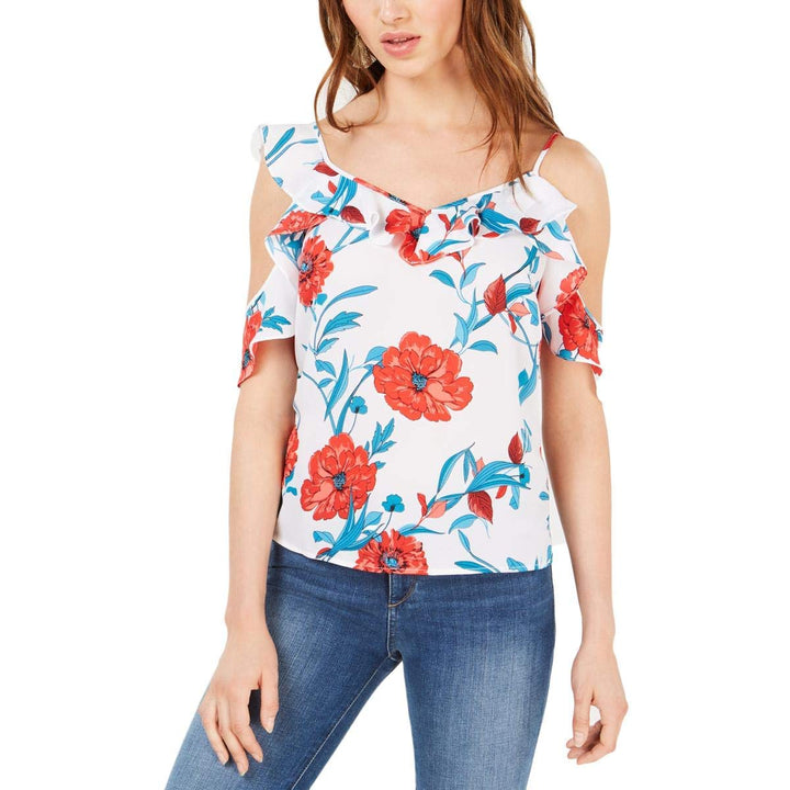Bar III Asymmetrical Cold Shoulder Top