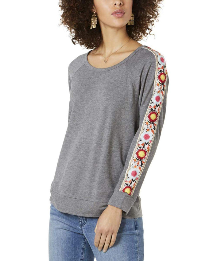 Embellished-Sleeve Top