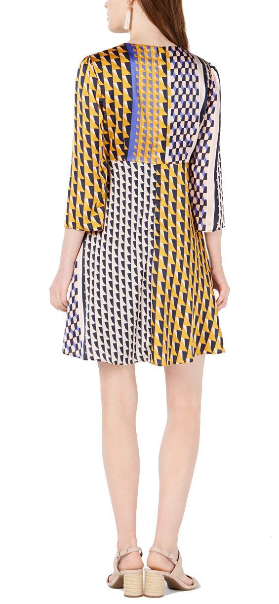 Geo-Print Twist-Front Dress