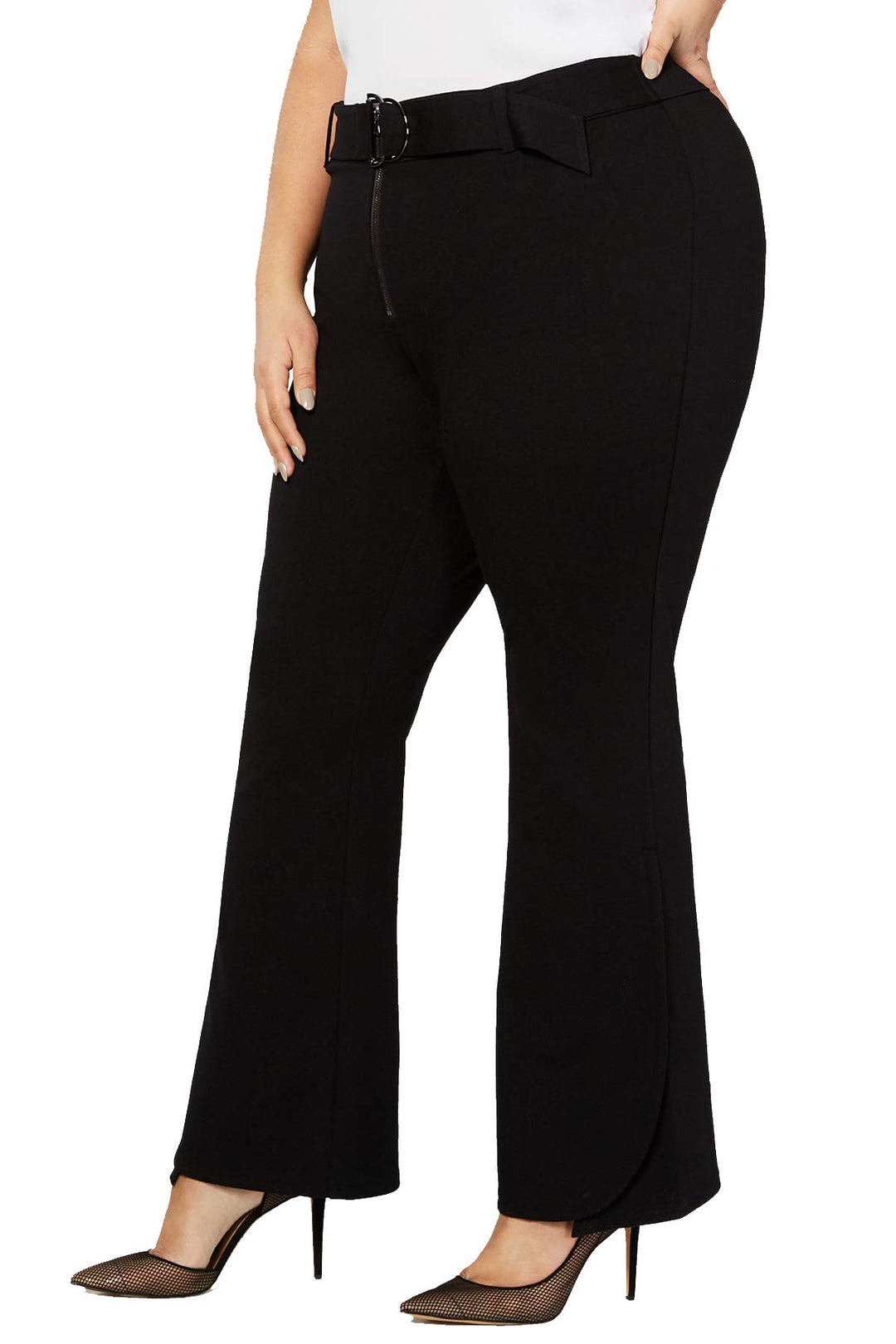 I.N.C. Petite Plus Size Belted Ponte Bootcut Pants