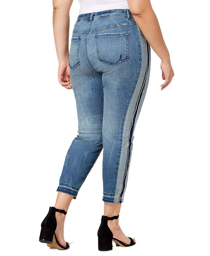 Plus Size Side Stripe Skinny Jeans