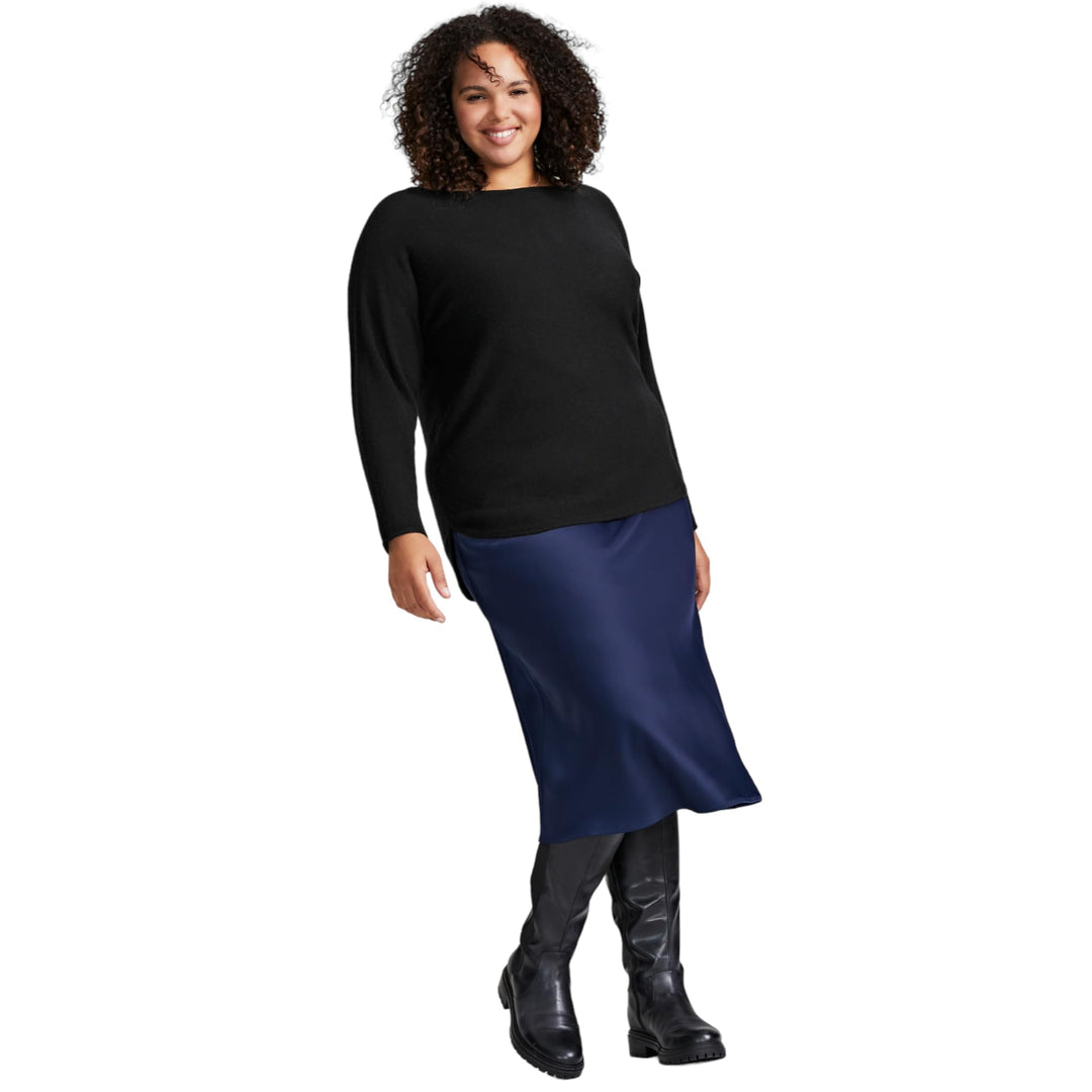 Plus Size 100% Cashmere Shirttail Sweater