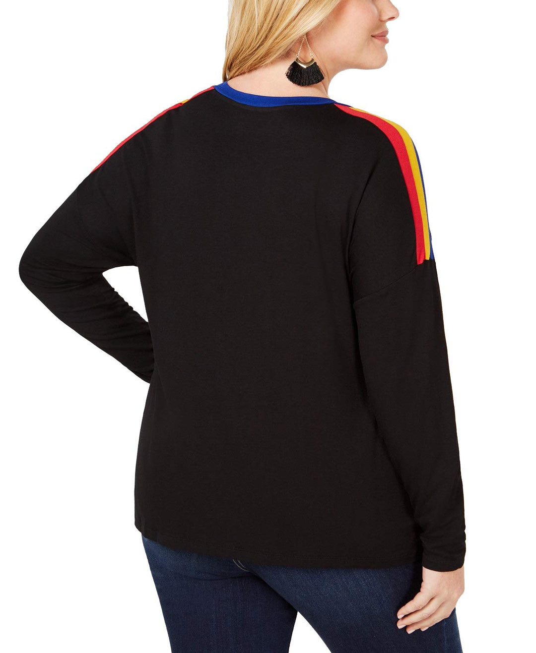 Plus Size Rainbow Trim Top