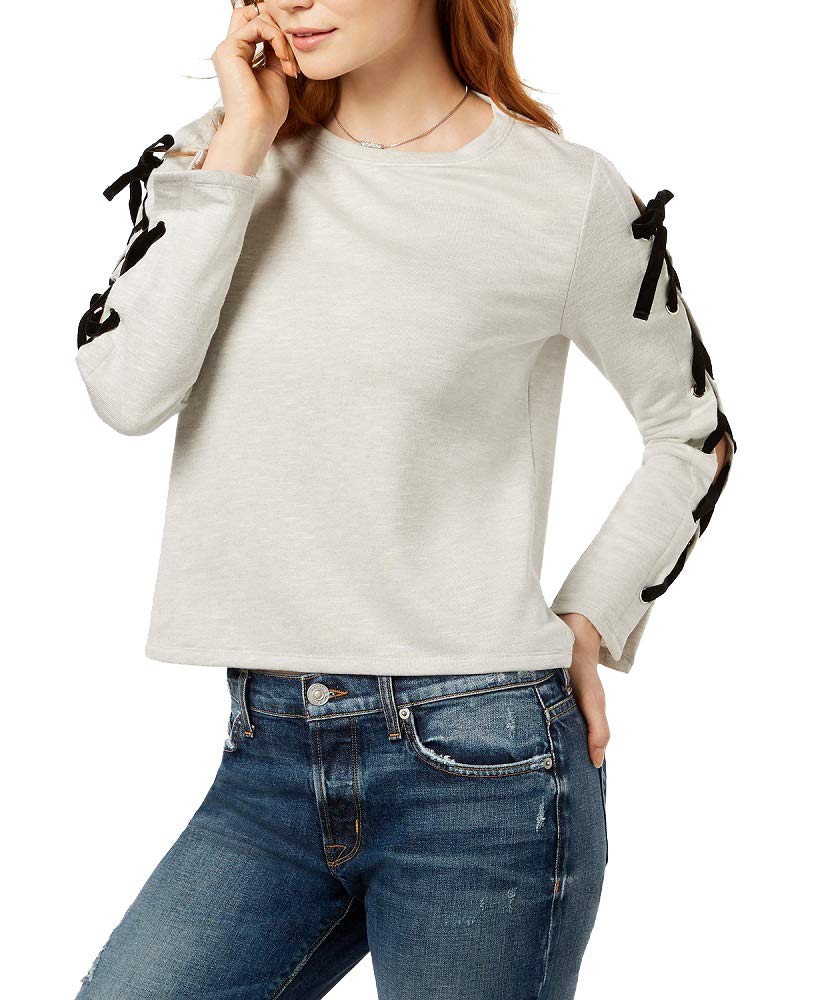 Bar III Lace Up Sleeve Sweatshirt