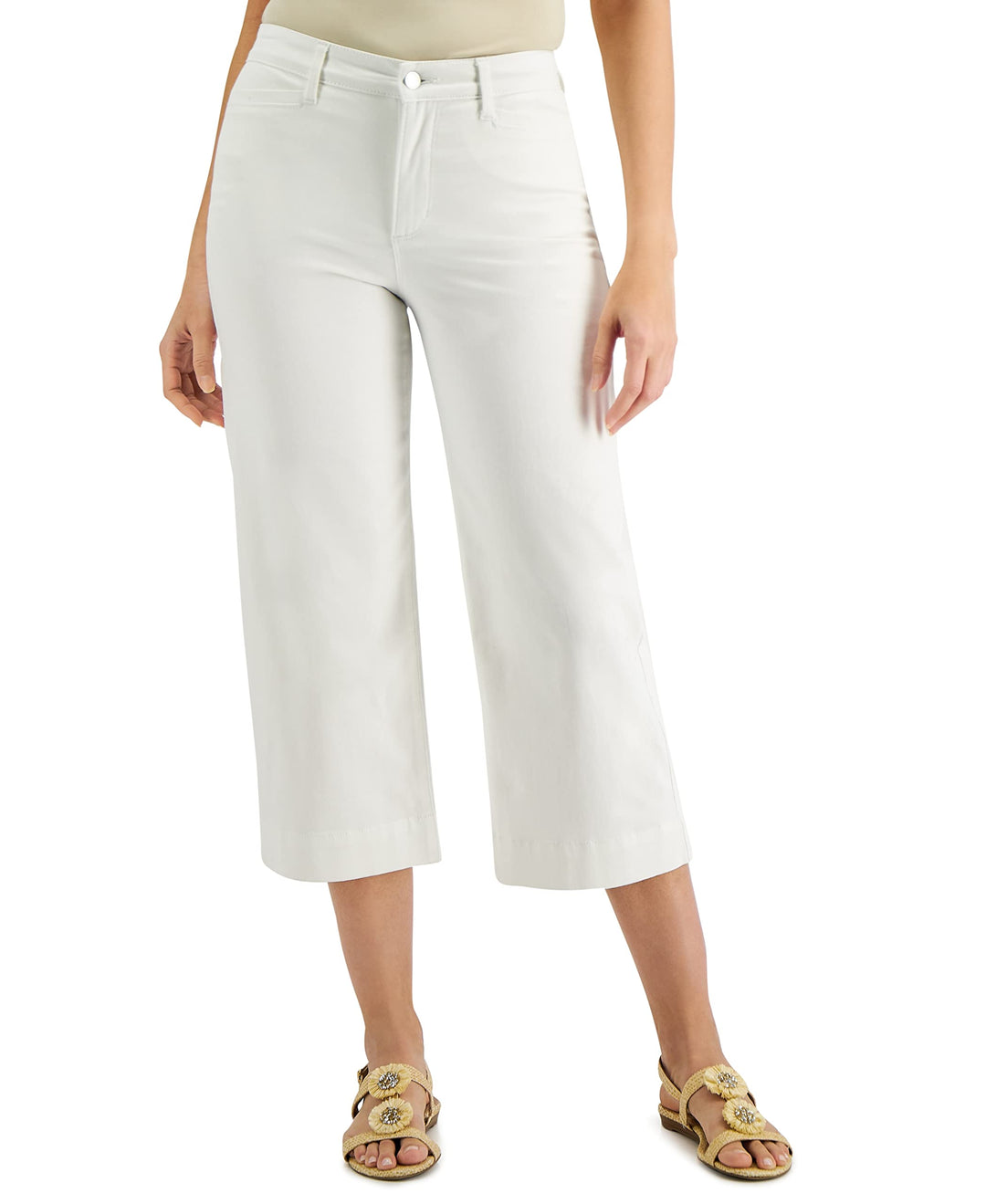 Charter Club Petite Cropped Wide Leg Jeans