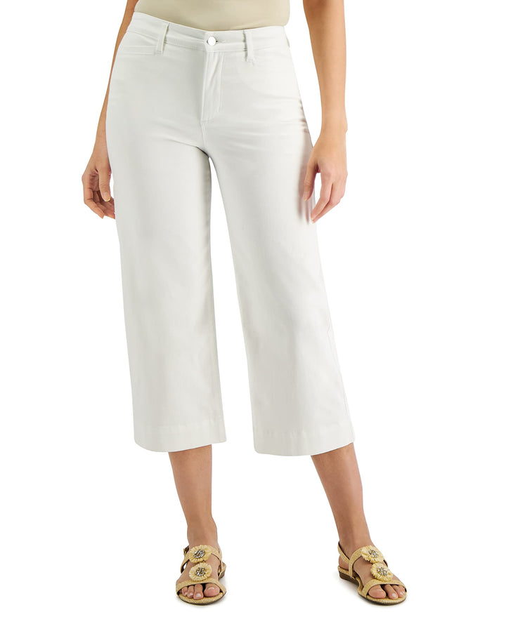 Charter Club Petite Cropped Wide Leg Jeans