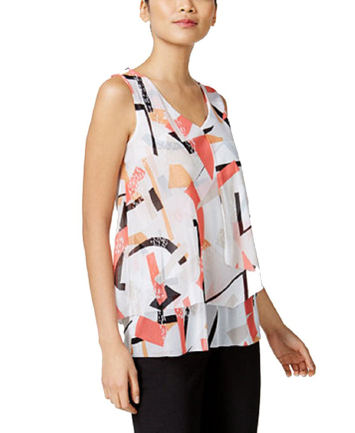 Alfani Petite Printed Layered Look Top