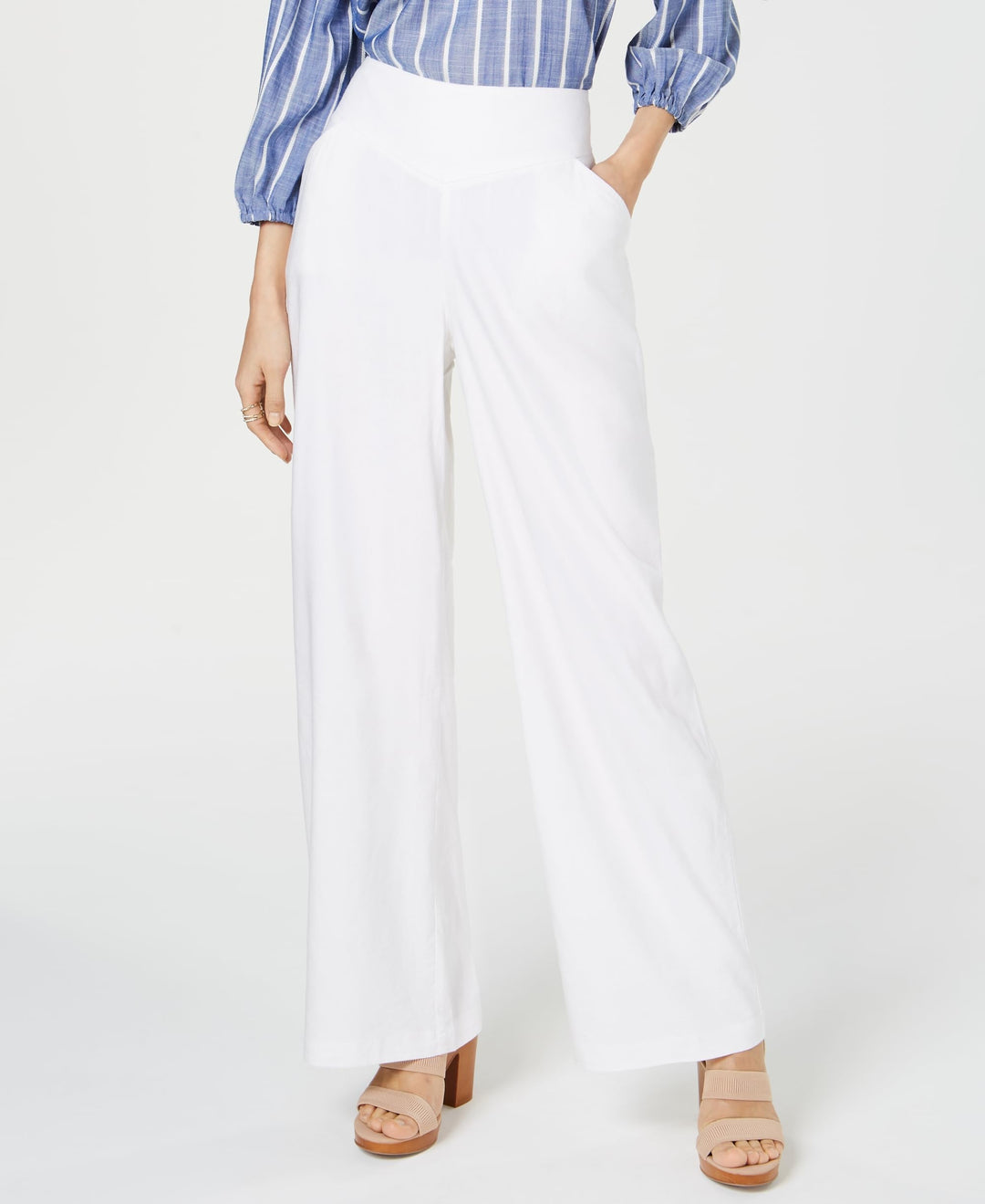INC Petite Linen Wide-Leg Pants
