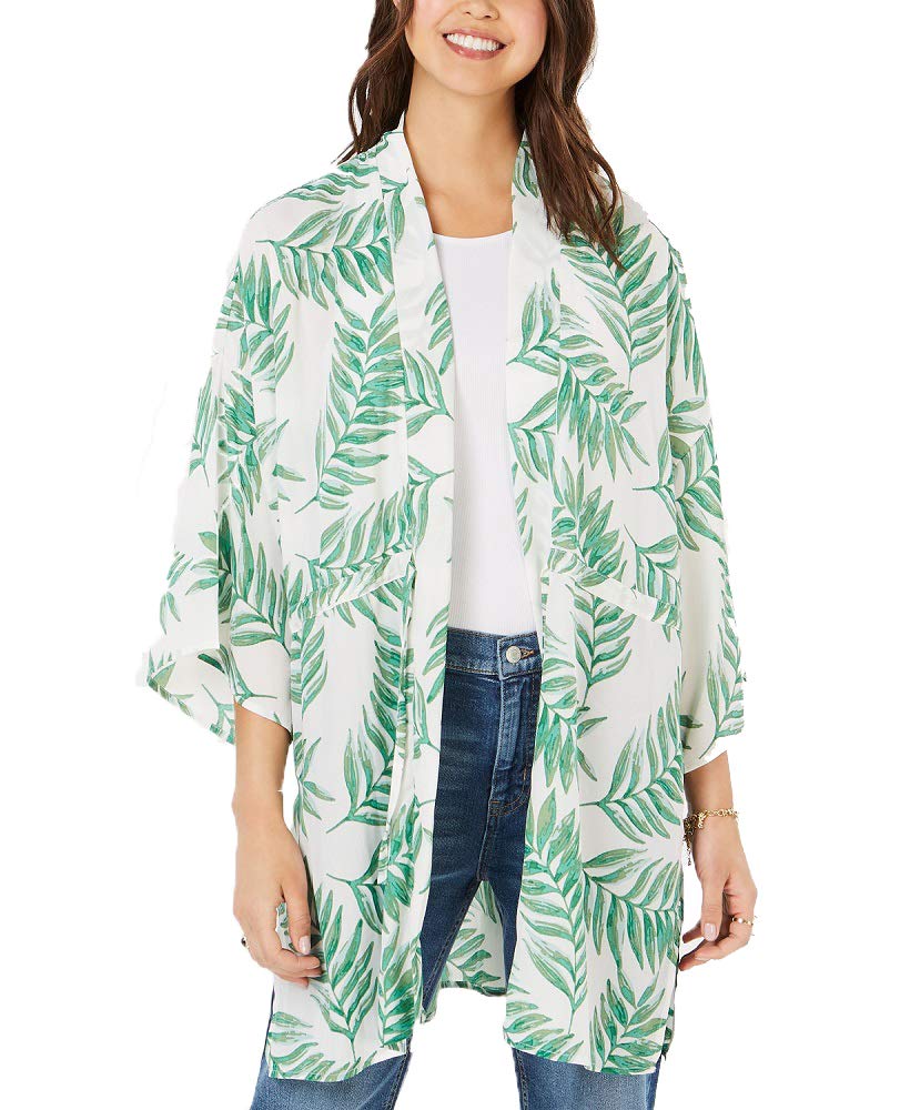 Juniors' Tropical-Print Kimono
