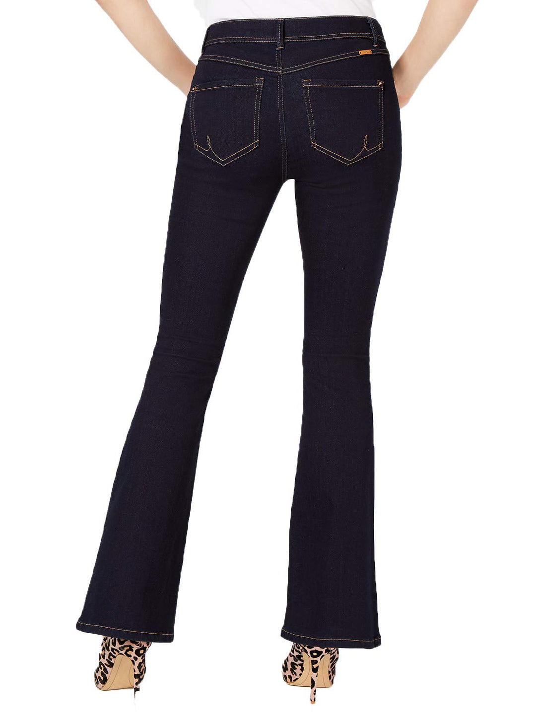 High Waisted Button Fly Bootcut Jeans