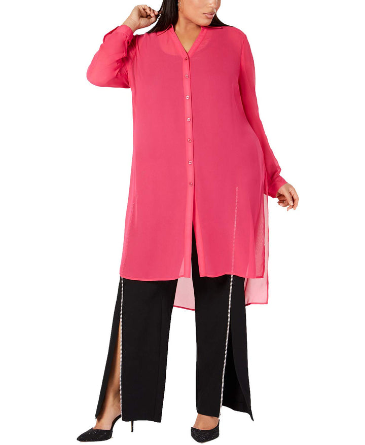 INC Plus Size Button-Front Tunic