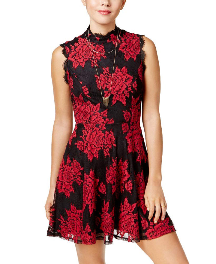 Juniors' Lace Fit & Flare Dress