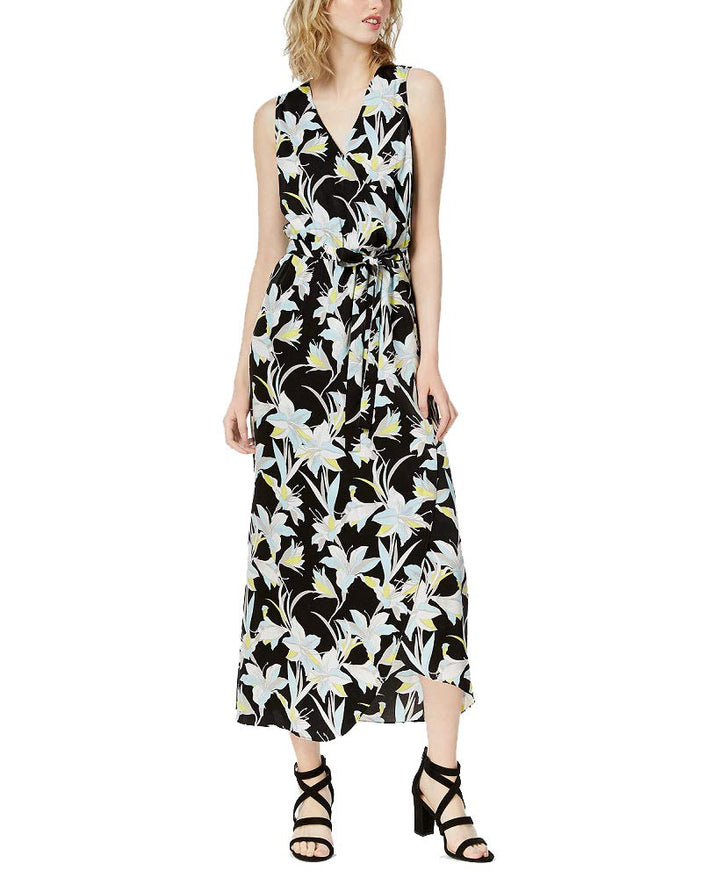 Bar III Printed Wrap Maxi Dress