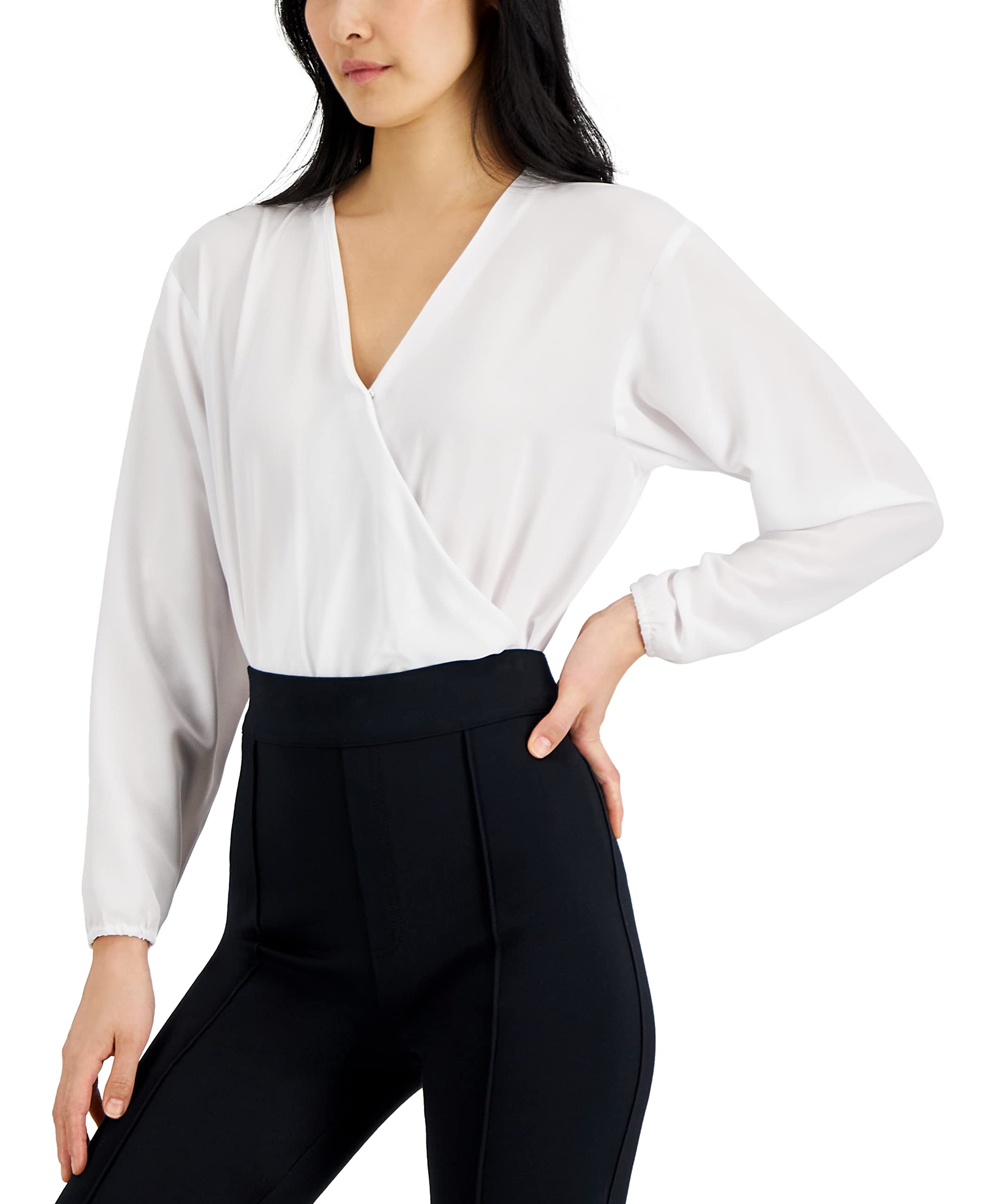 Alfani Womens Surplice Bodysuit