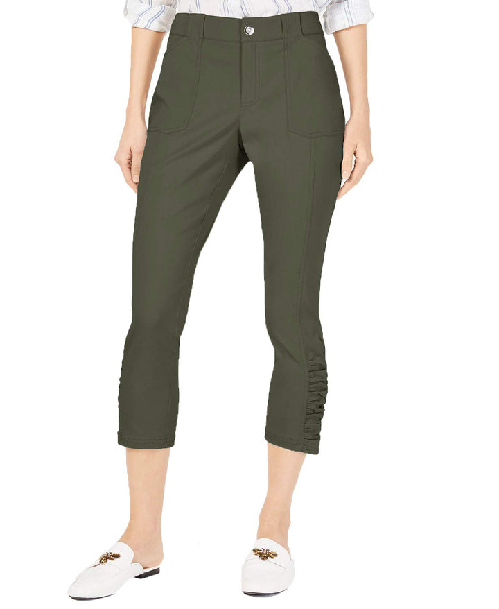 INC Ruched-Hem Cropped Pants