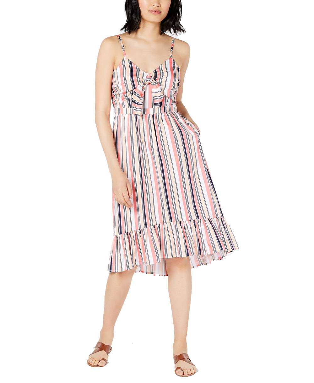 Striped Ruffle-Hem Dress