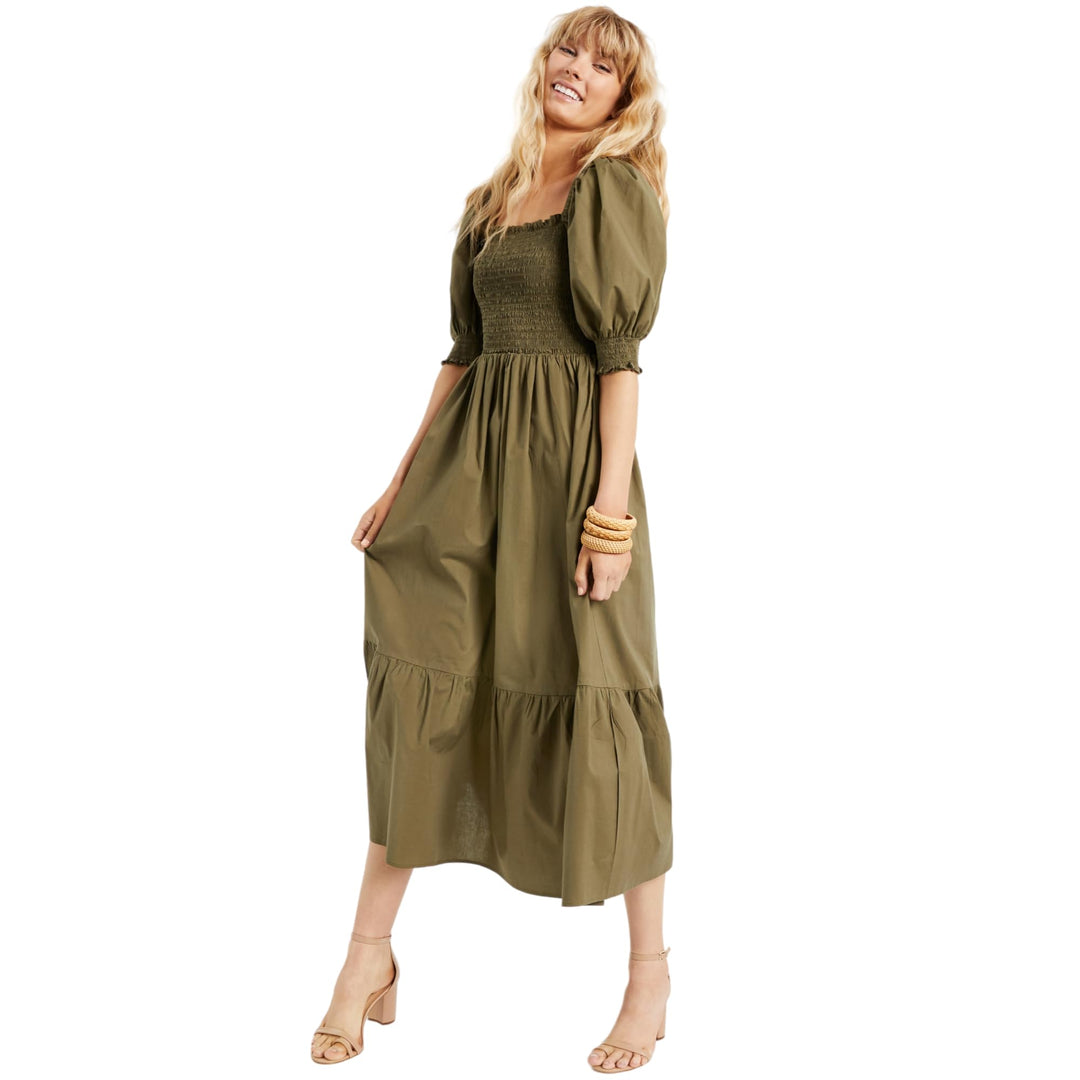 INC International Concepts Smock Puff Sleeve Dress