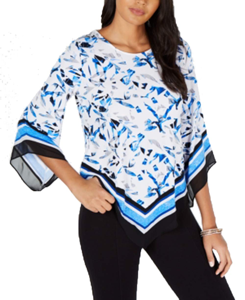 Alfani Printed Asymmetrical Hem Top