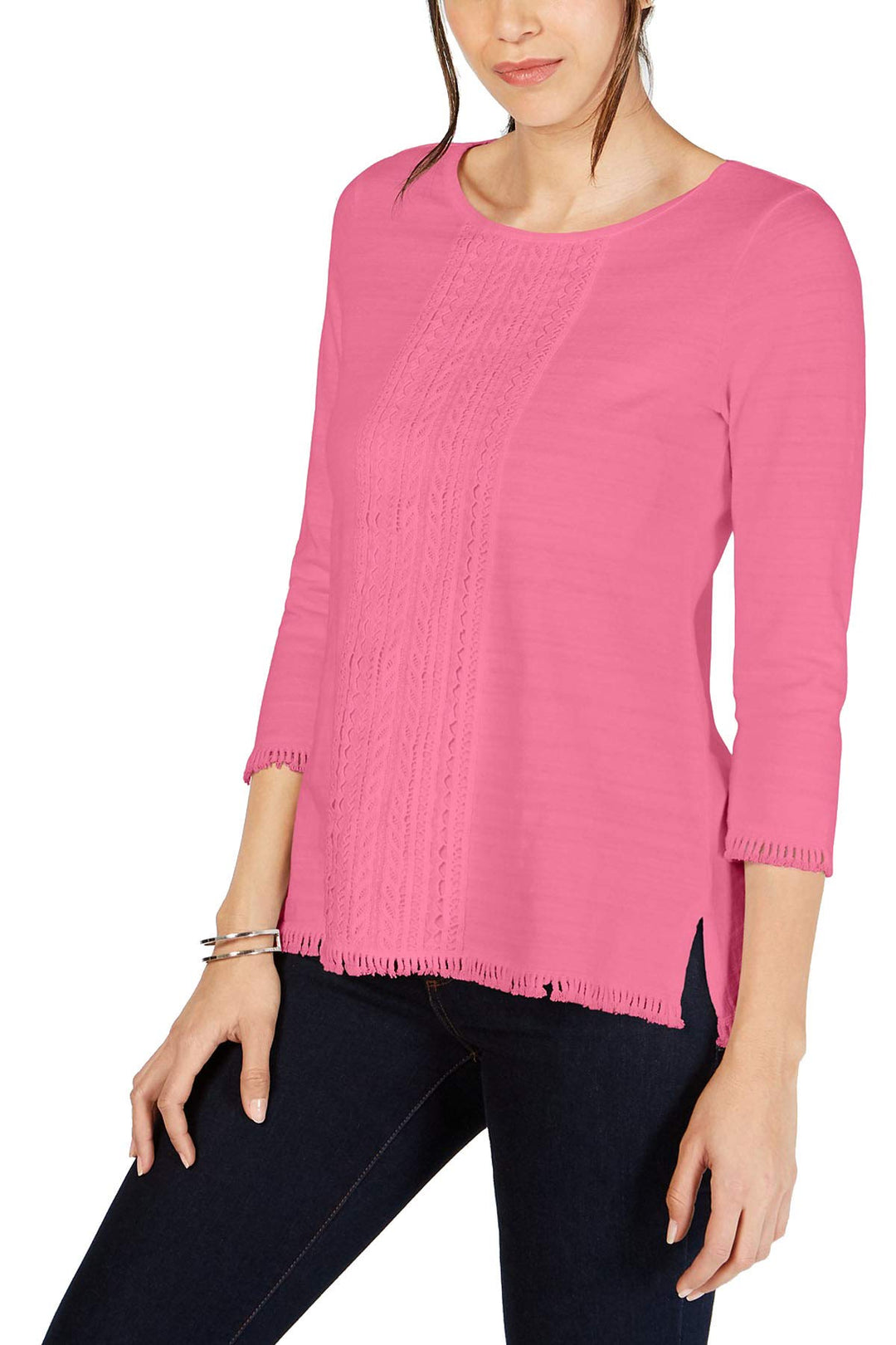 Cotton Lace-Trim Top