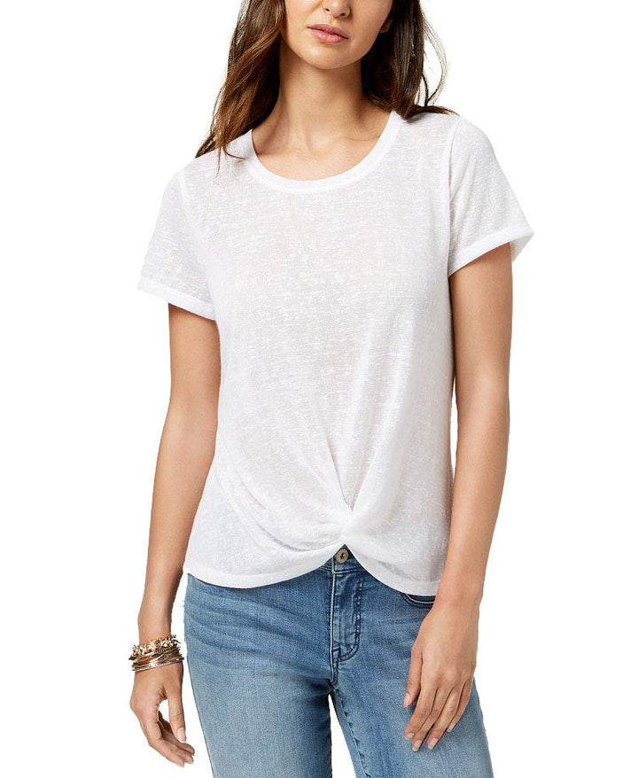 Style & Co Twist Front High Low T-Shirt