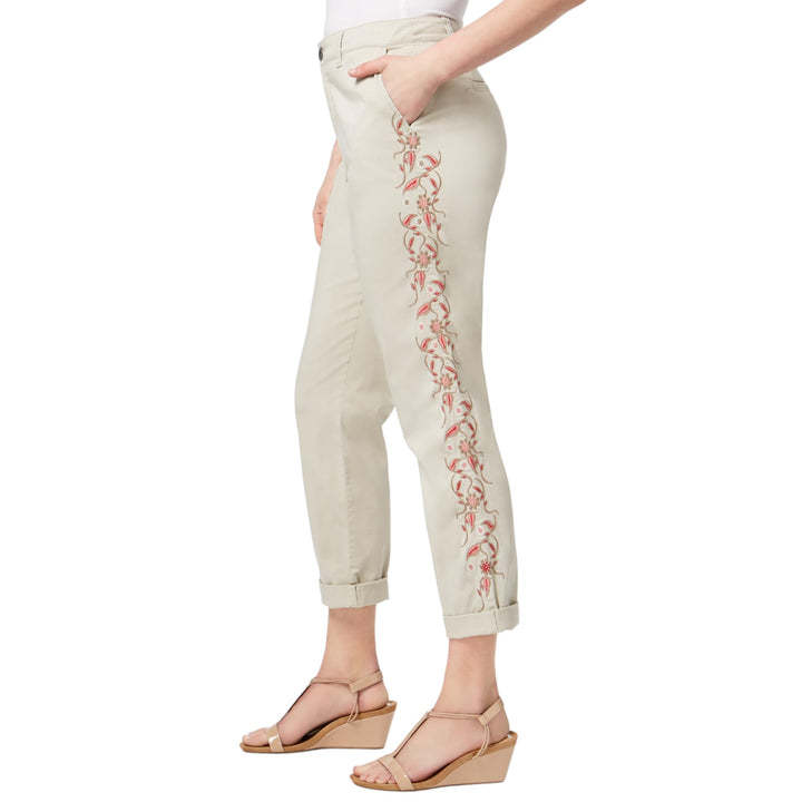 Embroidered Boyfriend Pants