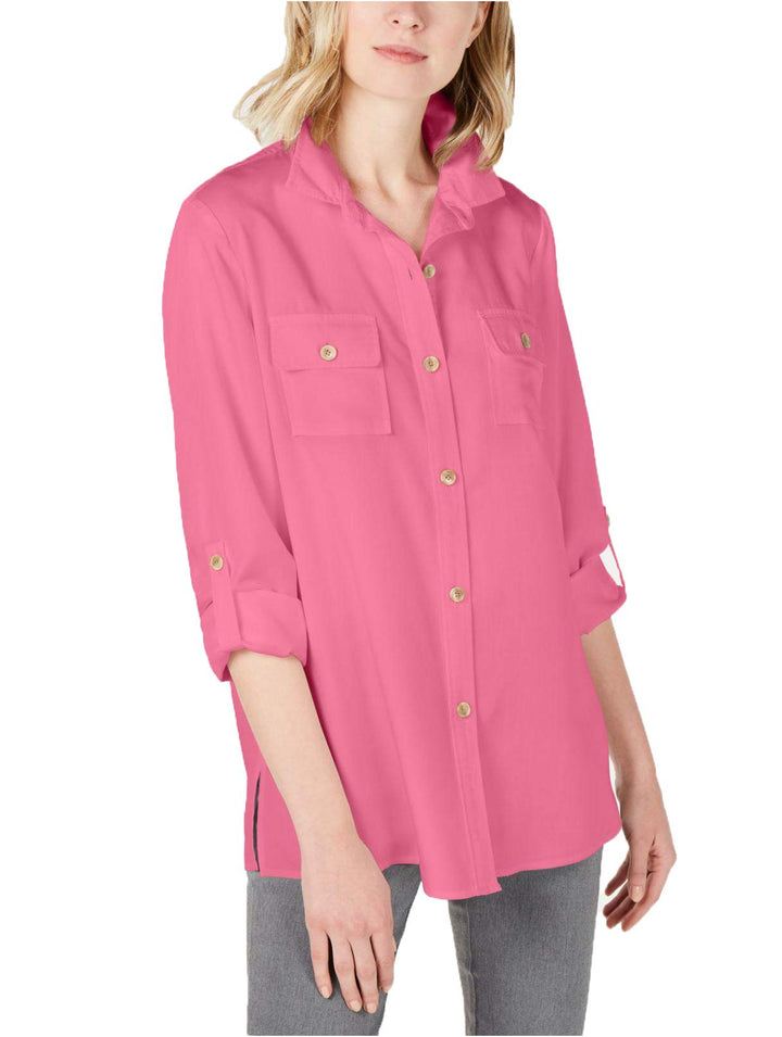 Charter Club Utility Shirt (Pink Gemstone, XS)
