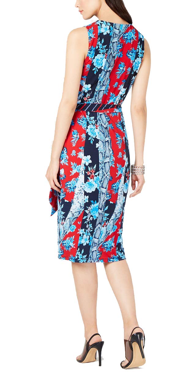 Petite Patchwork Wrap Midi Dress