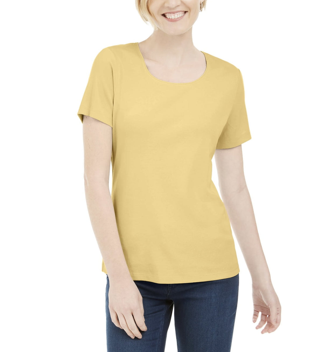 Short Sleeve Scoop Neck Top