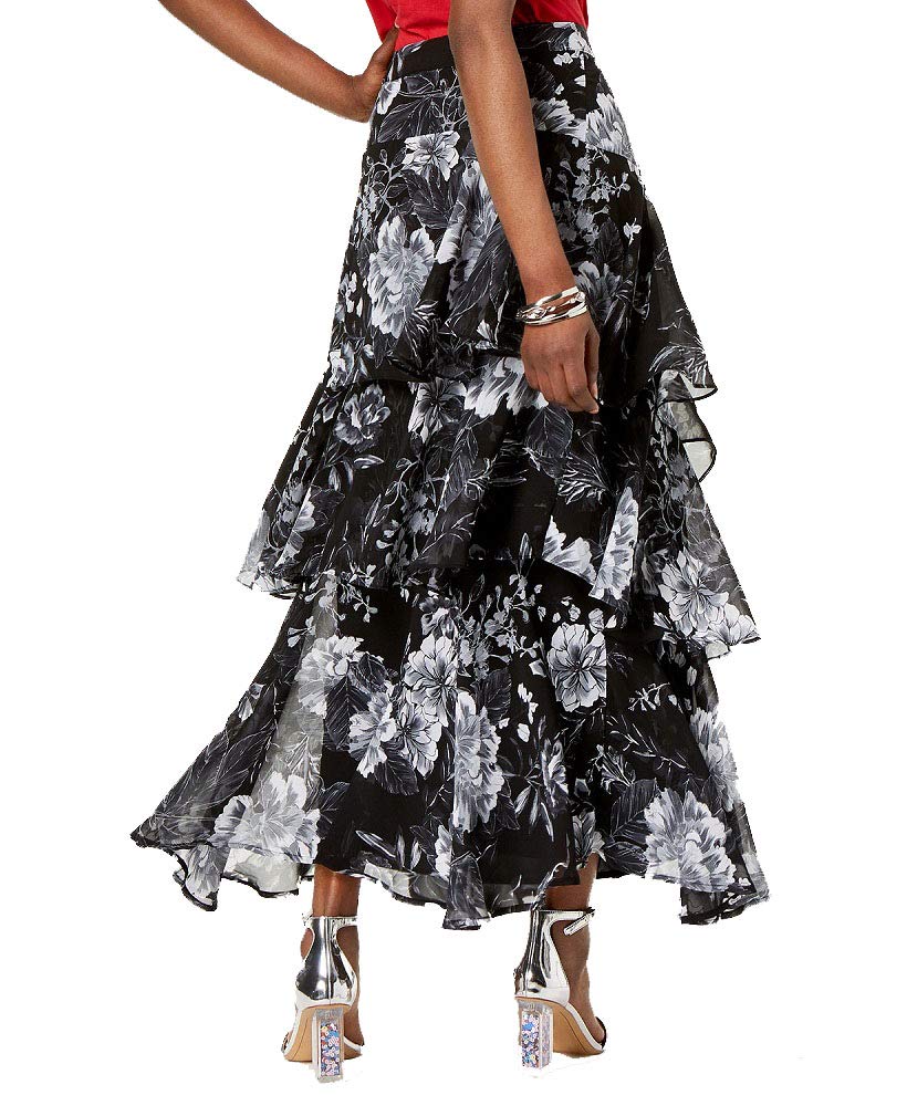 Plus Size Printed Tiered Skirt