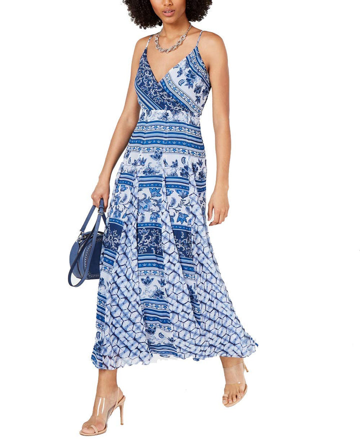 Printed Pleated Maxi Dress
