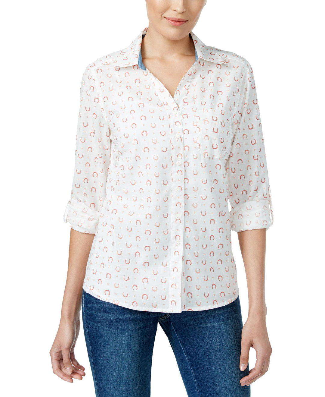 Style & Co Petite Cotton Printed Shirt