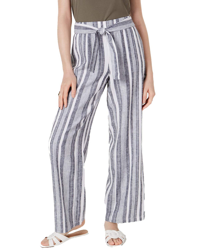 INC Petite Tie Waist Wide-Leg Pants