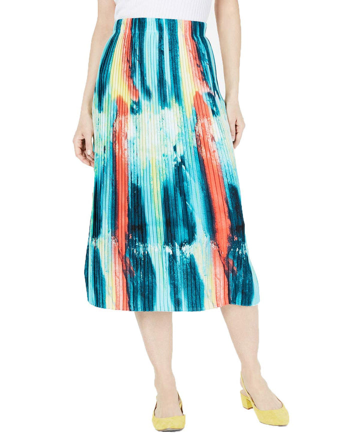 Knife-Pleat Midi Skirt
