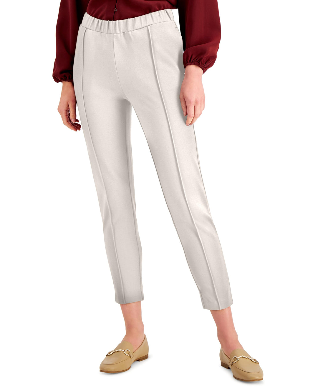 Alfani Petite Solid Seamed Cropped Pants
