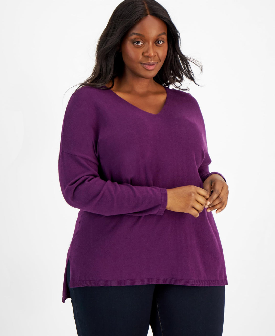 Plus Size V-Neck Sweater