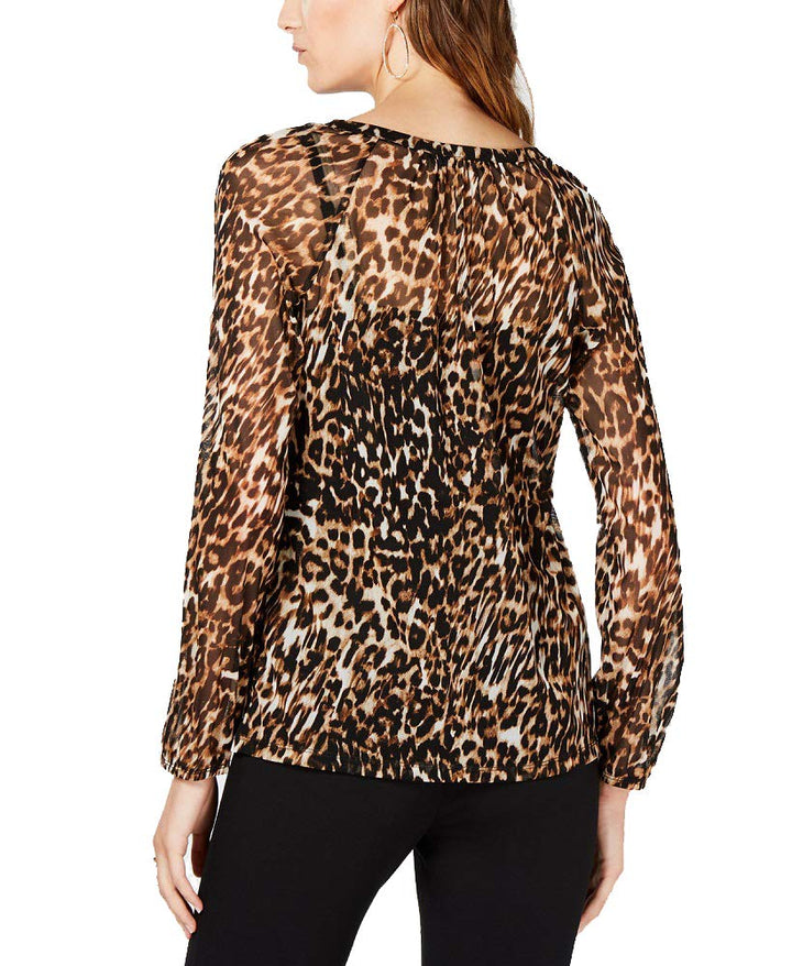 Animal Print Lace Up Top Night Animal S
