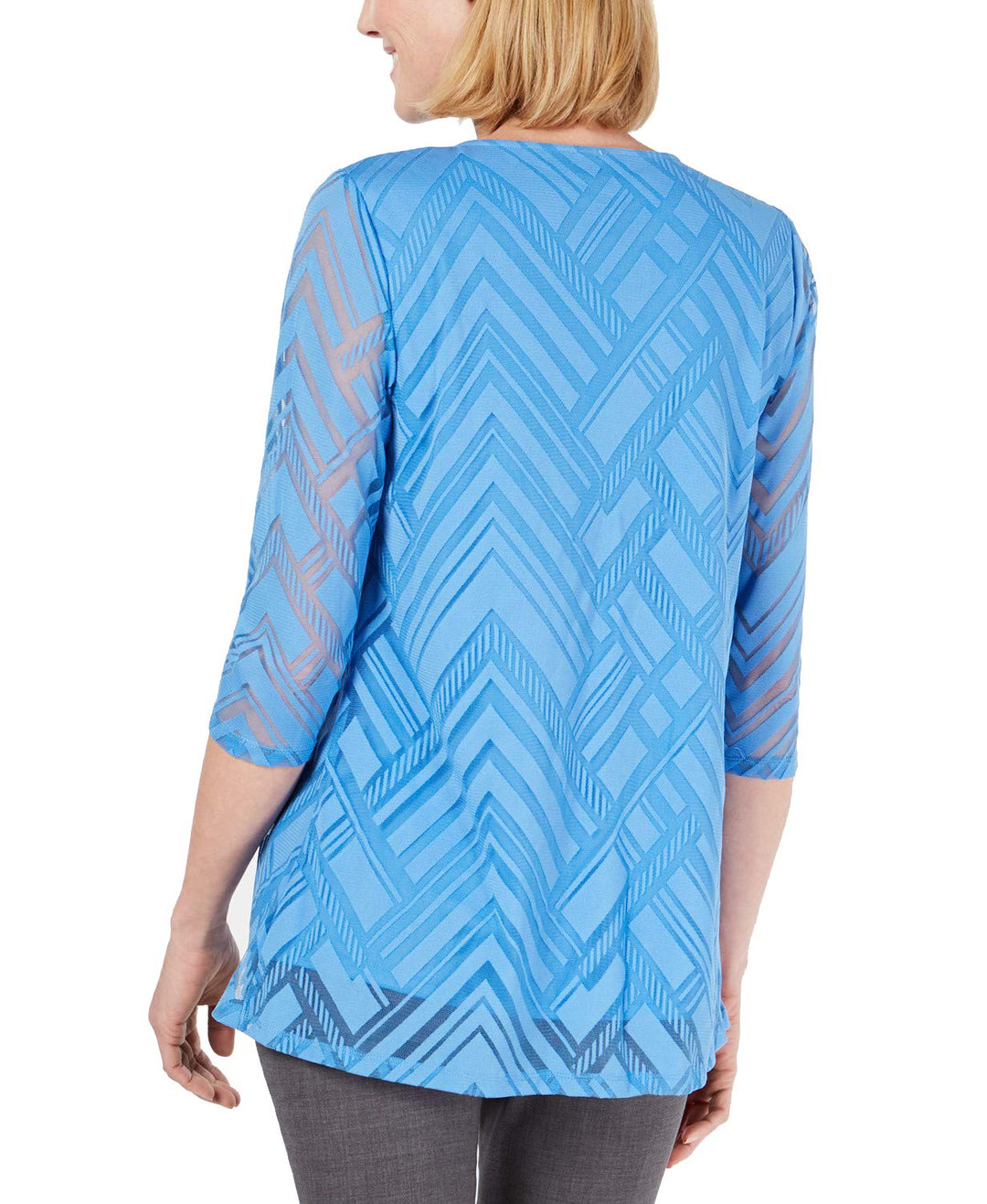 JM Collection Burnout Mesh Necklace Tunic