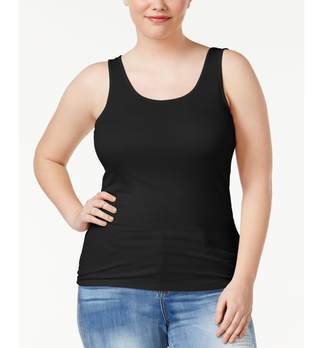 Celebrity Pink Trendy Plus Size Ribbed Tank Top