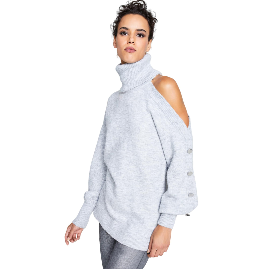 Women's Cold-Shoulder Turtleneck Sweater