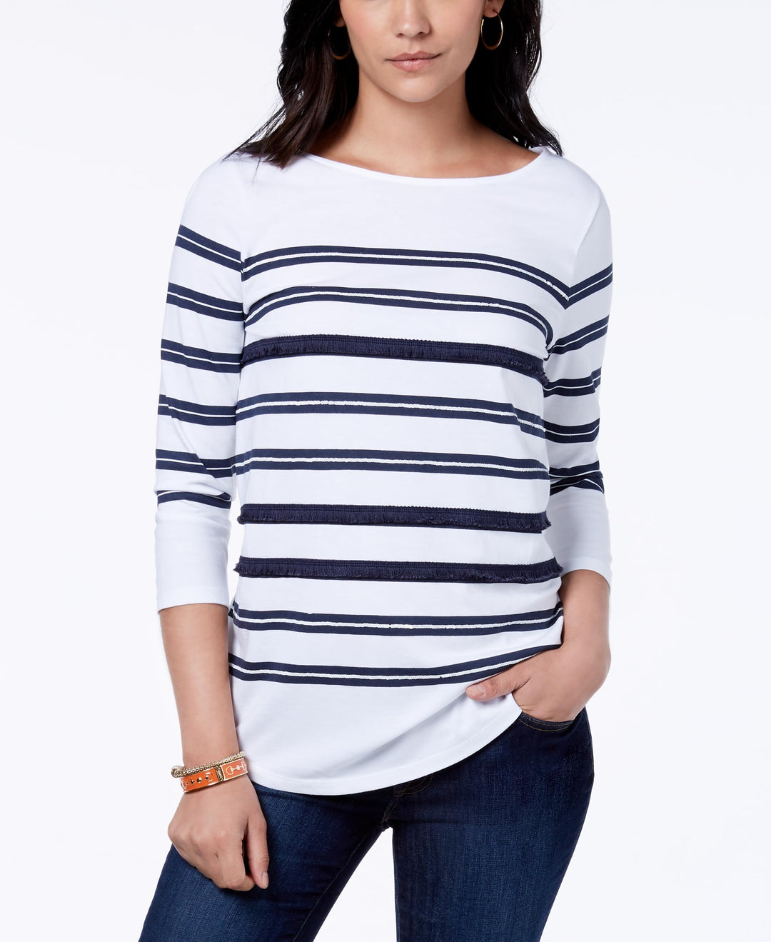 Charter Club Sequin Striped Top