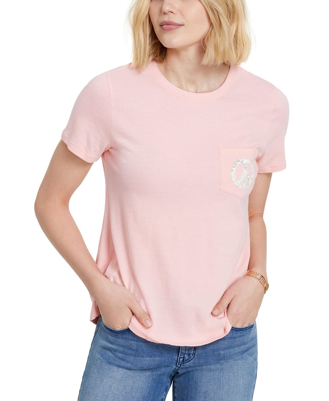 Style & Co Cotton Peace Pocket T-Shirt