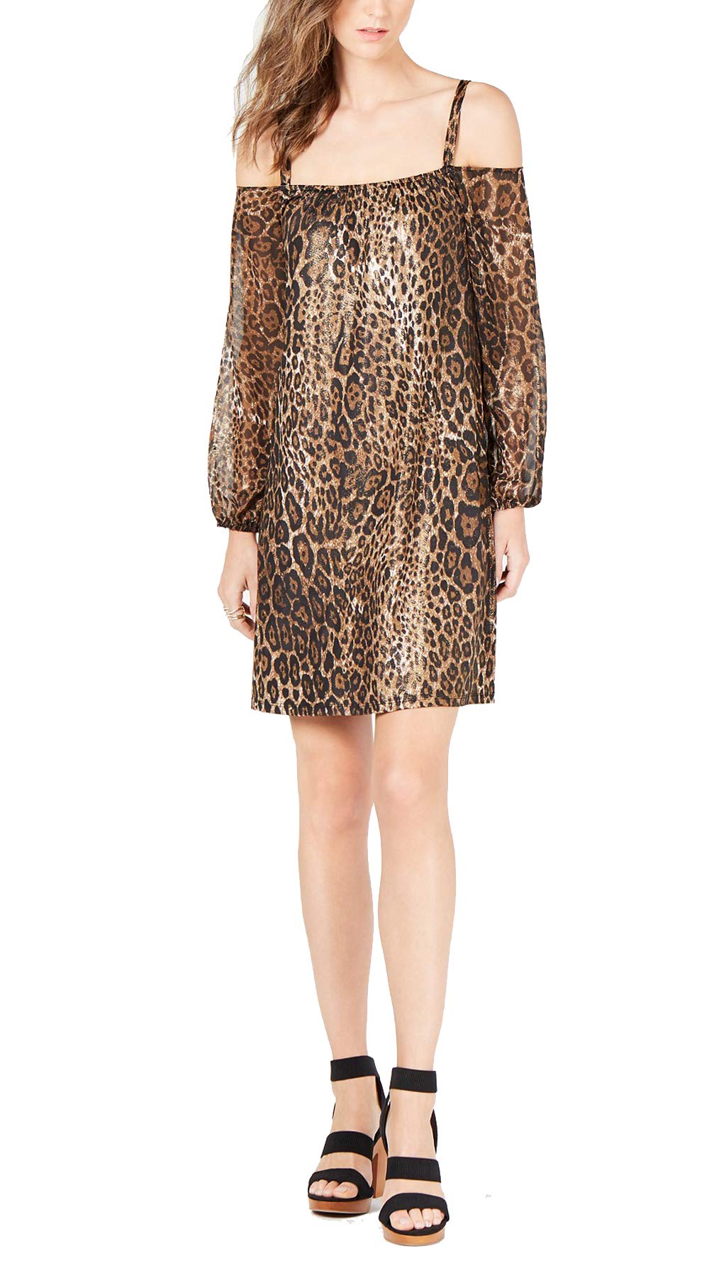 INC Petite Printed Off-The-Shoulder Dress