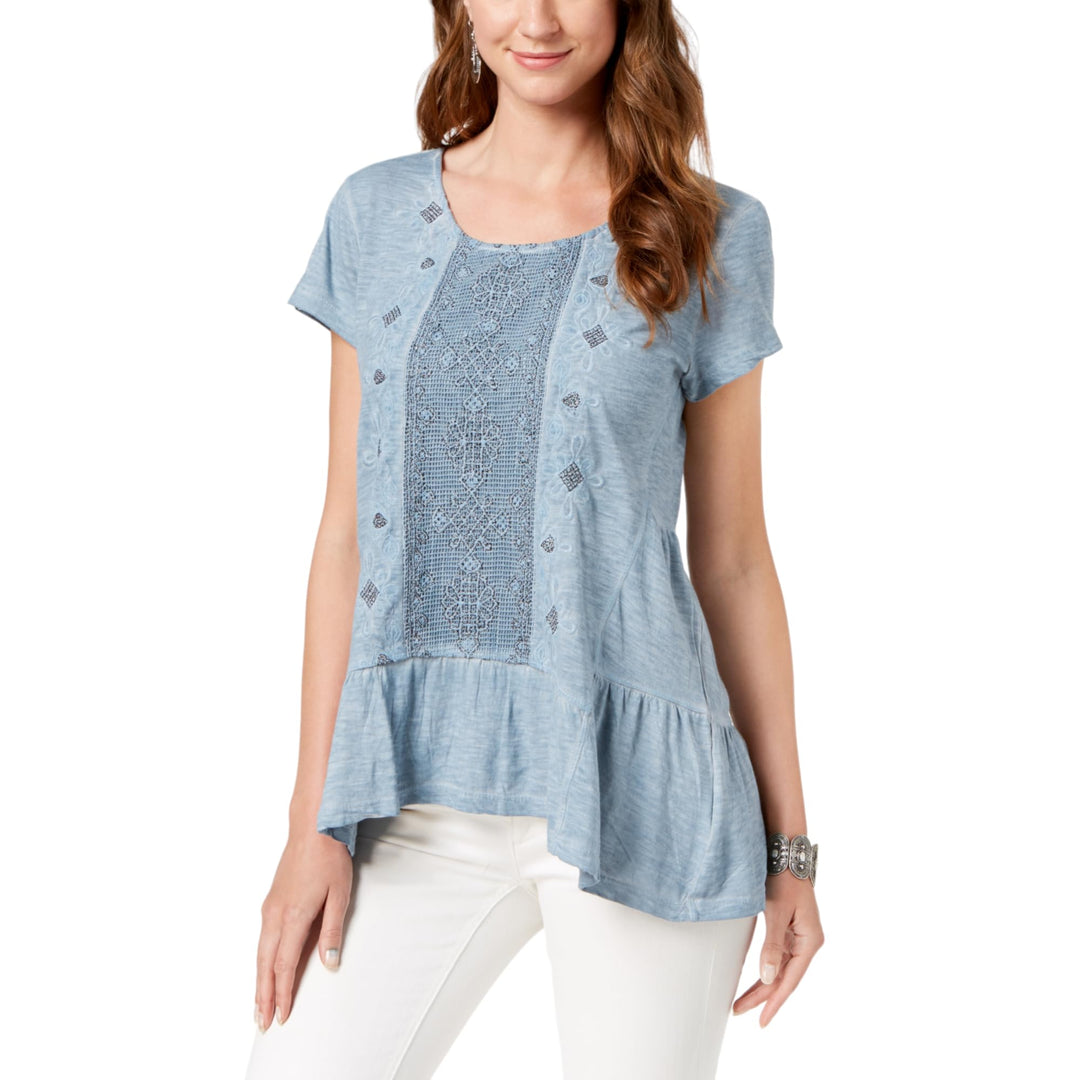 Style & Co Embellished Scoop Neck Top