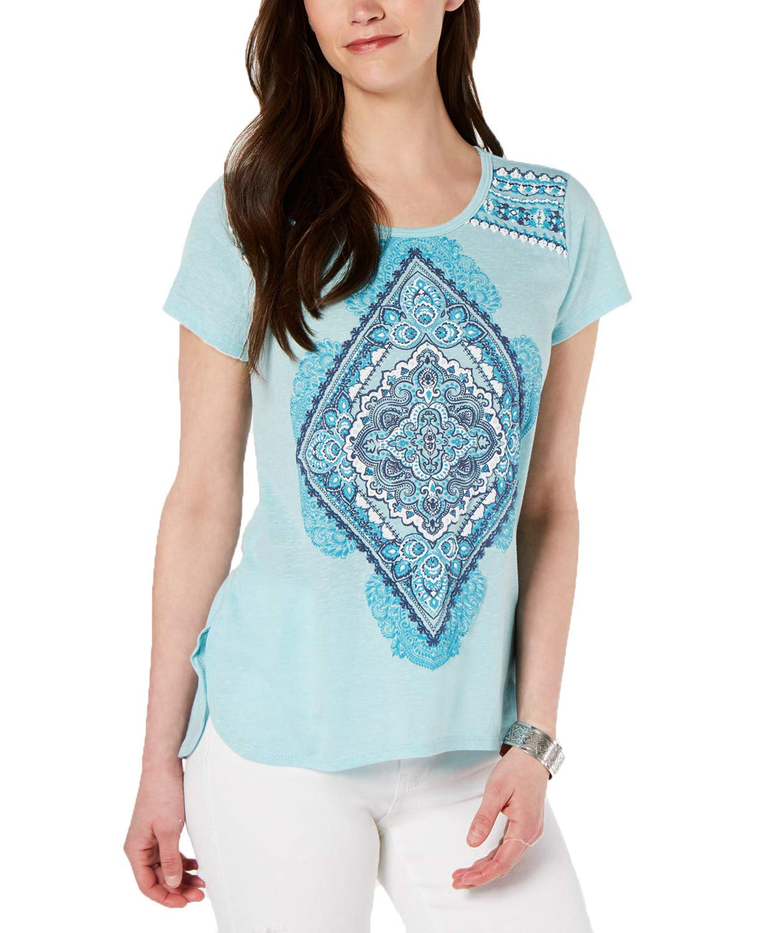 Style & Co Graphic Print High Low T-Shirt