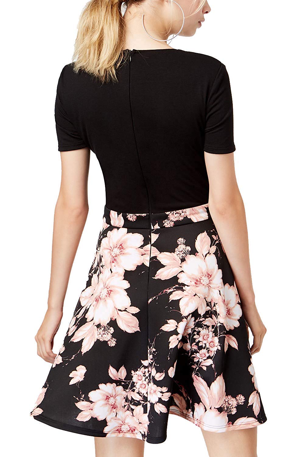 City Studios Juniors Solid Floral Print Dress