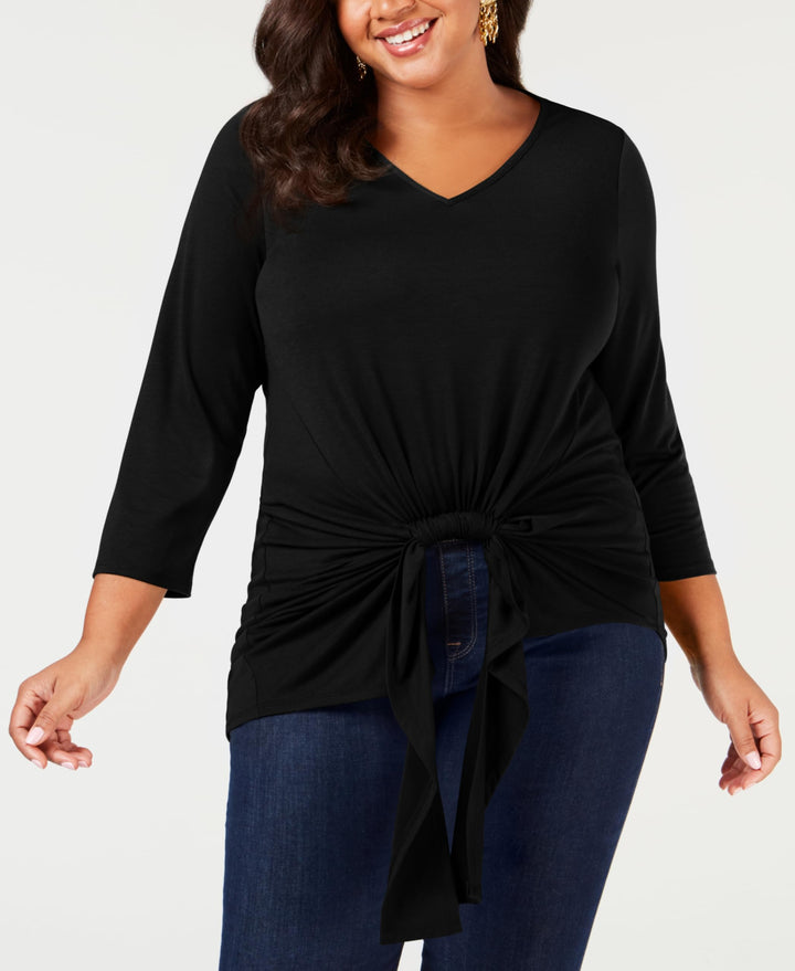 Plus Size Gathered-Front Top